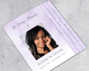 Lavender Funeral Program Template | Graduated Fold | Apple Pages | MS Word | 8 Pages | 8.5 x 14"