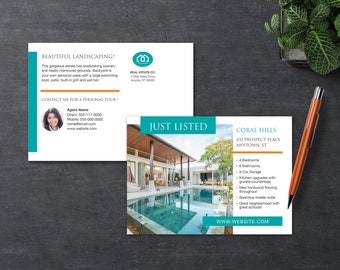 Real Estate Postcard Template | 5x7" | Just Listed | Open House | Just Sold | Apple Pages | Microsoft Word