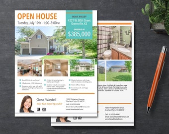 Real Estate Flyer Template | 2-Sided | Adobe InDesign | Apple Pages | Microsoft Publisher and Word