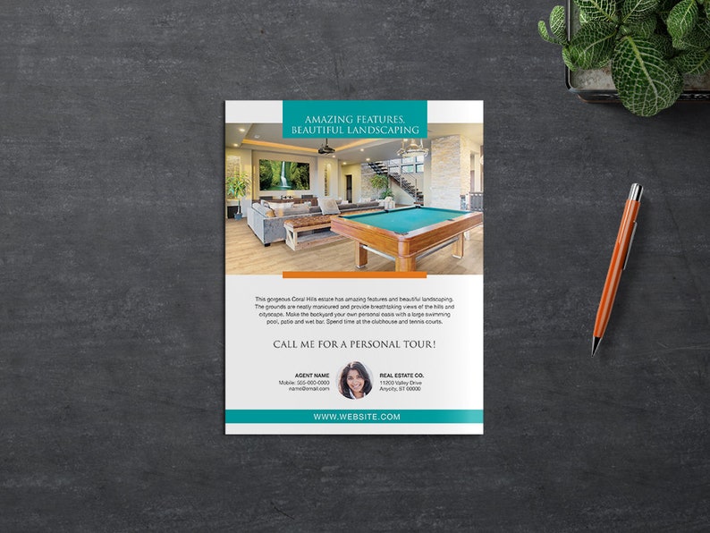 Real Estate Brochure Template 11 x 17 4 Page Multi Photo Flyer Luxury Real Estate Just Listed Open House Apple Pages MS Word image 6