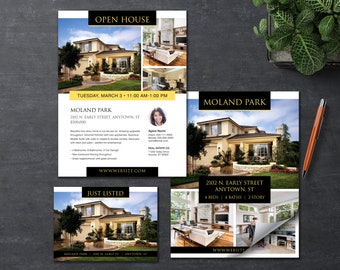 Real Estate Marketing Template Package | Real Estate Brochure, Flyer and Postcard | Apple Pages | MS Word