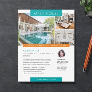 Real Estate Marketing Template Package 11x17 Brochure 8.5x11 Flyer 5x7 Postcard Canva Apple Pages MS Word image 4