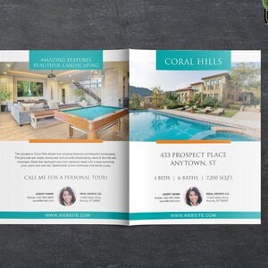 Real Estate Marketing Template Package 11x17 Brochure 8.5x11 Flyer 5x7 Postcard Canva Apple Pages MS Word image 3