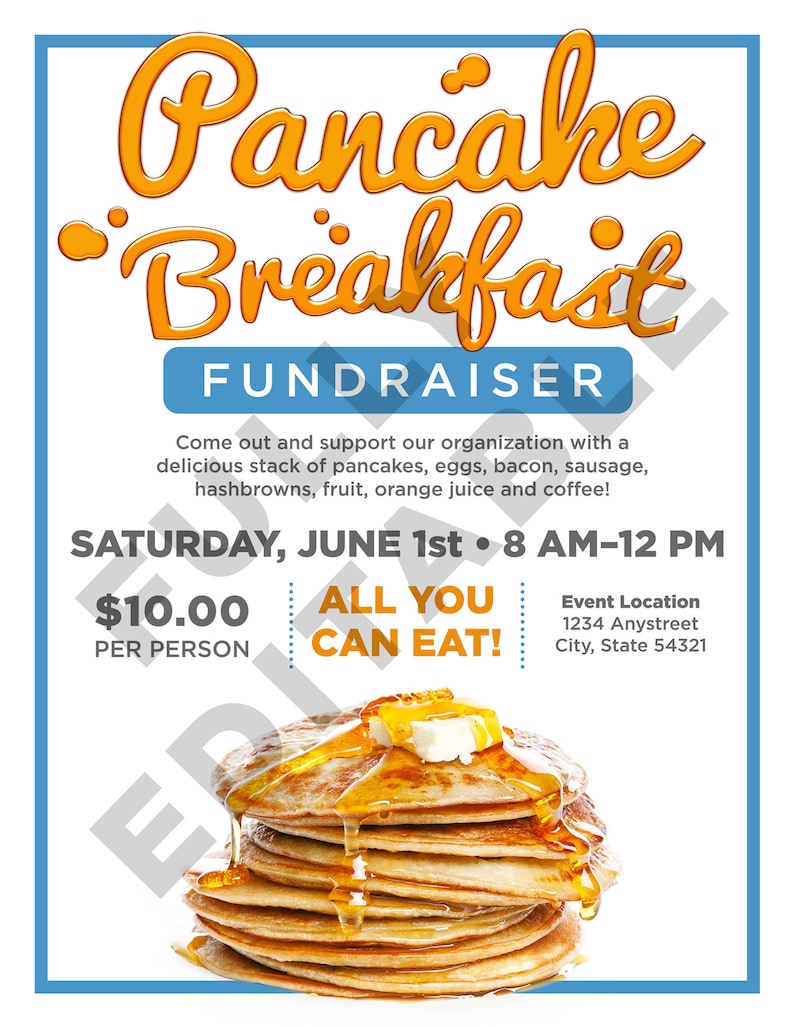 Printable Pancake Breakfast Flyer Template Free