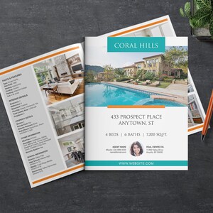 Real Estate Brochure Template 11 x 17 4 Page Multi Photo Flyer Luxury Real Estate Just Listed Open House Apple Pages MS Word image 4