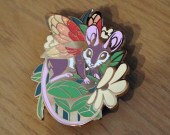 Mouse Fairy  Hard Glitter Enamel Pin Fairycore Woodland Animal Forest | Cottagecore