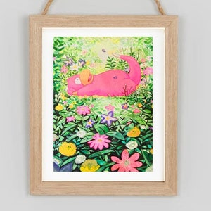Preorder Slowpoke Handgemalte erweiterte Pokémon Karte Kunstdruck