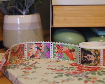 Holographic Rainbow Forest Fairy Animal Cottagecore Washi Tape