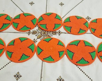 Moroccan Handmade Wool Placemat Set of 8# 39 Moroccan Handmade Wool Placemat Set of 8# 39