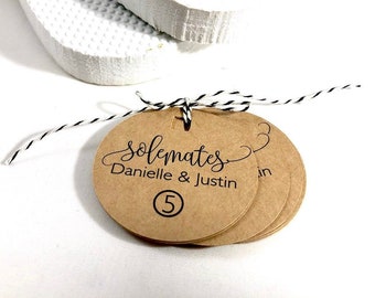 Beach Wedding Flip Flops Size Tags, Kraft Favor Tags For Shoes (Set of 20)