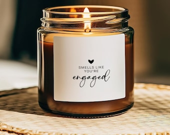 Funny Smells Like You're Engaged Candle Label: Engagement Gift Stickers