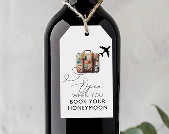 Wedding Milestone Wine Gift Tags: Bridal Shower Engagement Present (Set of 9)