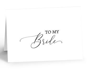 Aan mijn bruid bruidegom trouwdag briefpapier, sjabloon afdrukbare blanco notitiekaarten