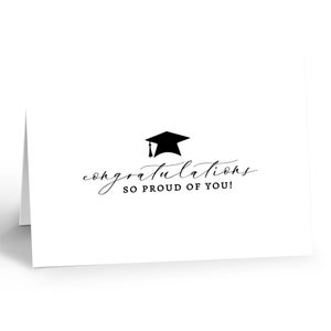 Cartes de correspondance vierges imprimables Félicitations, Casquette de remise des diplômes, Cartes modifiables de la promotion 2025
