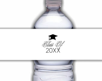 Graduation Water Bottle Labels, Class of 2024 Grad Party Decor, Waterproof  Water Bottle Labels (10 Labels Per Set)