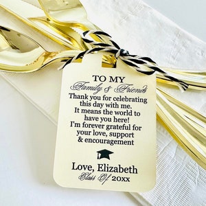 Graduation Thank You Favor Gift Tags, Grad Party Hang Tags, Class of 2024 College Graduation (Set of 9)