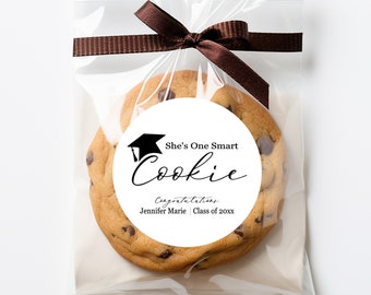 Smart Cookie Graduation Stickers, Class of 2026 Party Favors