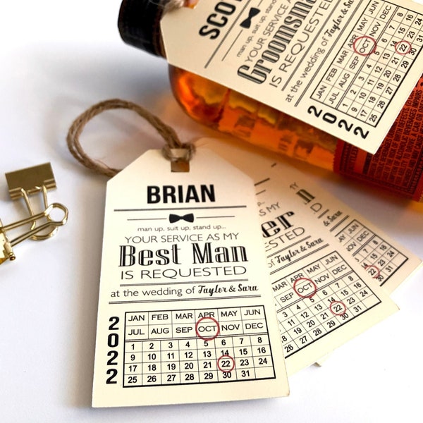 Groomsmen Best Man Proposal Box Custom Hang Tags, Gift Ideas for Groomsman Proposals