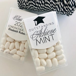 Senior Class of 2024 Graduation Party Mint Label Favors, High School Grad Candy Favors for Guest, (Labels Only)