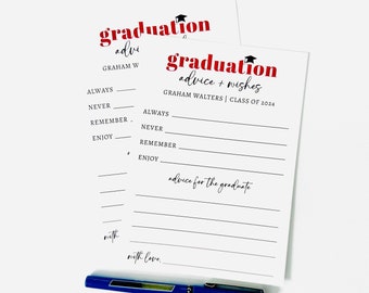 Senior Class of 2024 Graduation Party Decor Advice & Wishes Cards, Personalized Grad Party Decor (Set of 4)