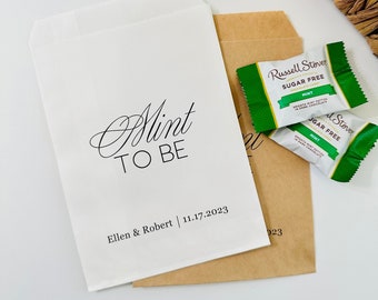 Wedding Mint To Be Guest Favors Treat Bags, Edible Chocolate Candy Favor Bags