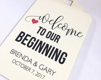 Tags for Hotel Welcome Favor Bags, Destination Wedding Welcome Bag Tags,  set of 6 