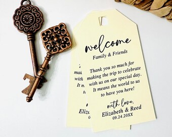 Custom Wedding Favors Welcome Bags, Gift Hang Tags Destination Wedding (Set of 6)