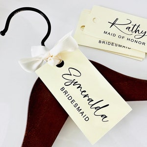 Name Tags For Wedding Bridal Party Dress Hangers, Bridesmaid Personalized Hang Tags