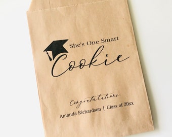 One Smart Cookie Graduation Party Kraft Paper Favor Bags, Packaging For College Graduation Party