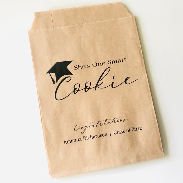 One Smart Cookie Graduation Party Kraft Paper Favor Bags, Packaging For College Graduation Party