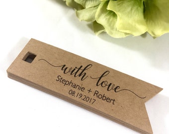 Wedding Favors Thank You Tags, Custom Hang Gift Tags, With Love Gift Tags (Set of 15)