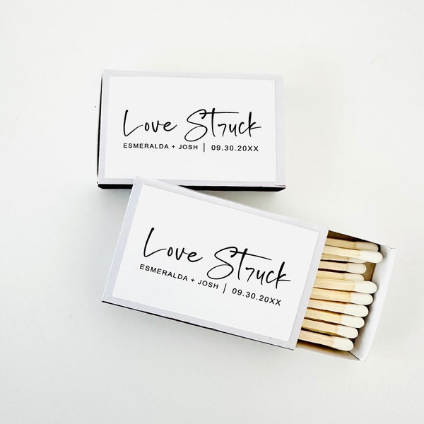 Custom Wedding Matches, Match Boxes Favors Label Stickers, Personalized Perfect Match Stickers  (Labels Only)