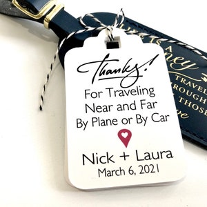 Destination Wedding Guest Travel Favors, Hang Tag Travel Theme Wedding Favors (Set of 9)