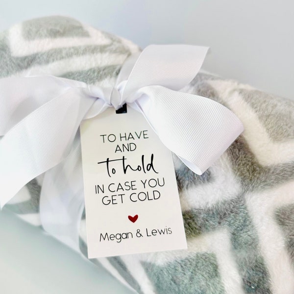 To Have And To Hold Tags, Winter Wedding Blanket Favors Hang Tags