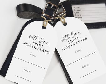 Escort Place Cards Luggage Tags, Wedding Guest Favors Seating Chart (12 Paper Tags)
