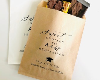 New Beginnings Graduation Party Favors, Class of 2024 Cookie Bags