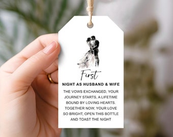 Custom Wine Poem Tags for Bridal Shower Wedding Gift, A Year of First Milestones