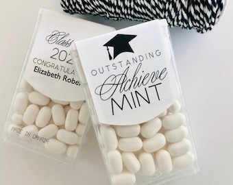 Senior Class of 2024 Graduation Party Mint Label Favors, High School Grad Candy Favors for Guest, (Labels Only)