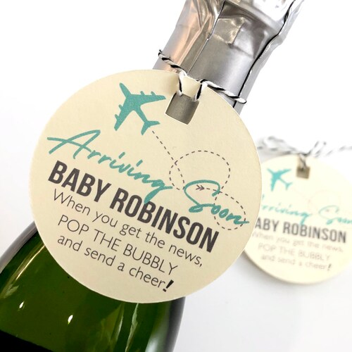 Boy Sprinkle Champagne Bottle Tags Ready to Pop Baby Shower Etsy