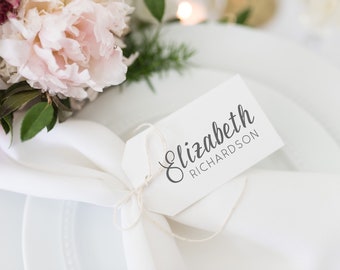 Editable Name Hang Tags, Wedding Name Place Cards, Printable Gift Tag Templates