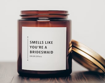 Smells Like Bridesmaid Gifts Proposal Box Candle Labels, Funny Wedding Candle Stickers