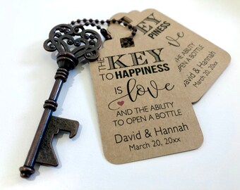 Set of 24 Personalized Key with Heart Design Bridal Shower Party Favors Custom Shot Glass Bridal Shower Favors D61 Wedding Reception