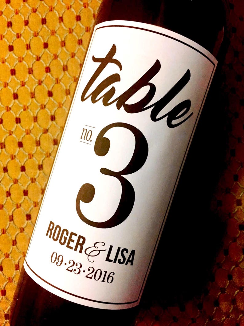 Wedding Wine Bottle Table Numbers Custom Labels for Wine Etsy