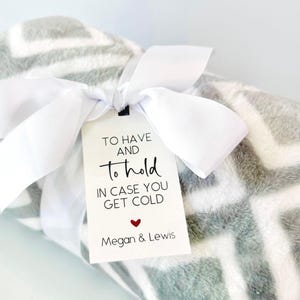 To Have And To Hold Tags, Winter Wedding Blanket Favors Hang Tags
