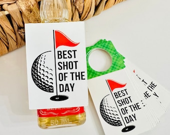 Golf Bachelor Party Favors: Mini Liquor Bottle Hang Tags (Set of 12)