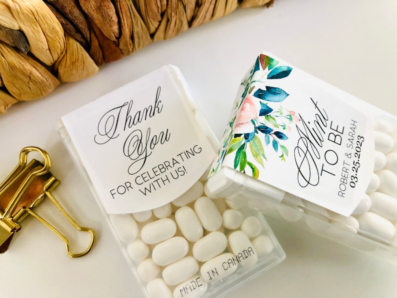 Mint to Be Edible Wedding Candy Mints, Engagement Favors Sticker Labels ...