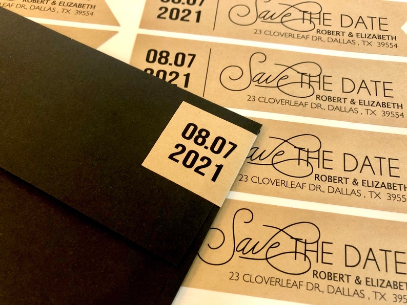 Save the Dates Wedding Return Address Mailing Sticker Labels Etsy
