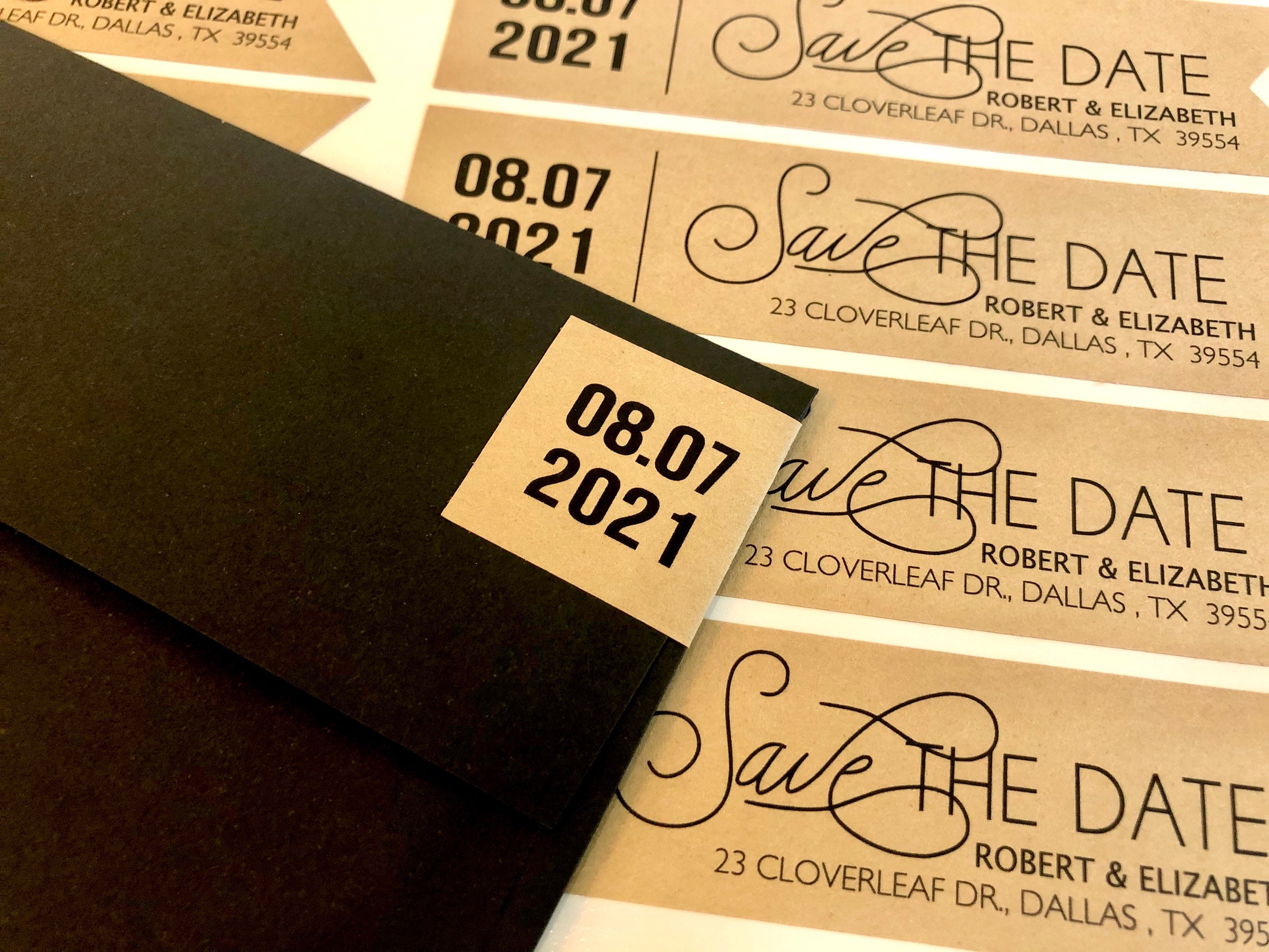 Save the Dates Wedding Return Address Mailing Sticker Labels Etsy