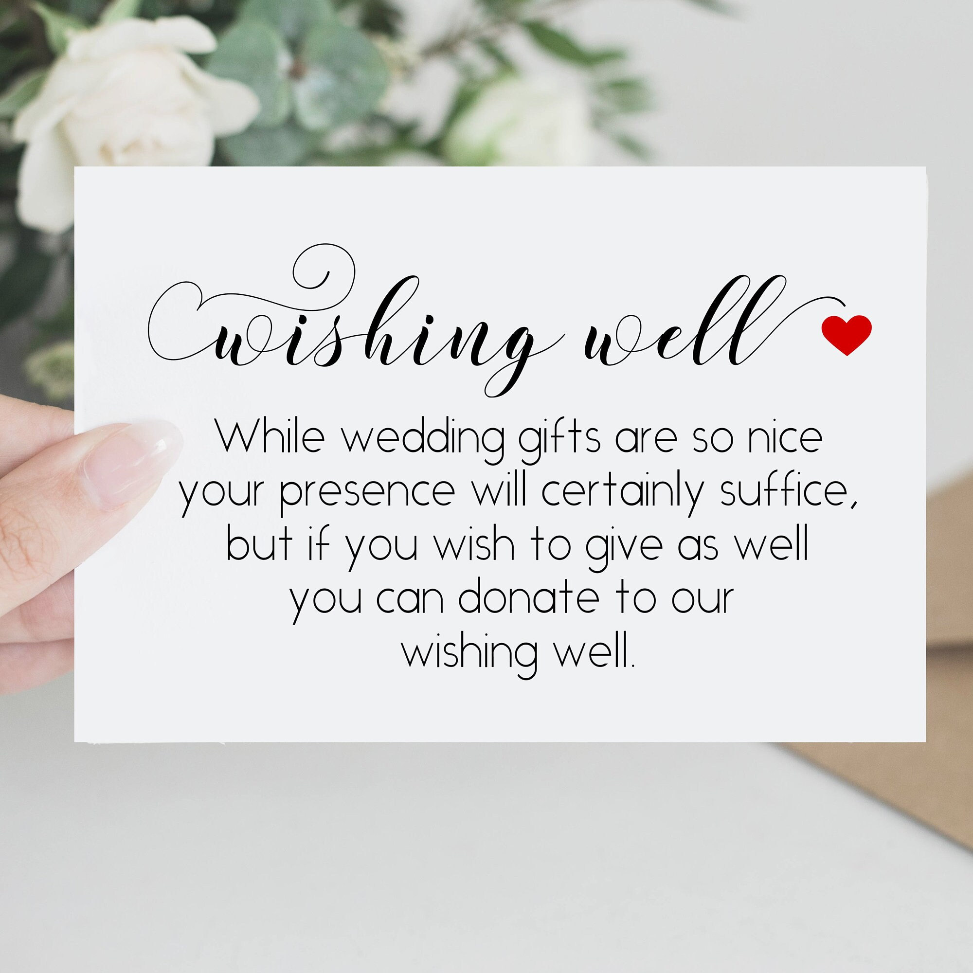 Wedding Gift Registry Insert Card Template Wishing Well -  Portugal