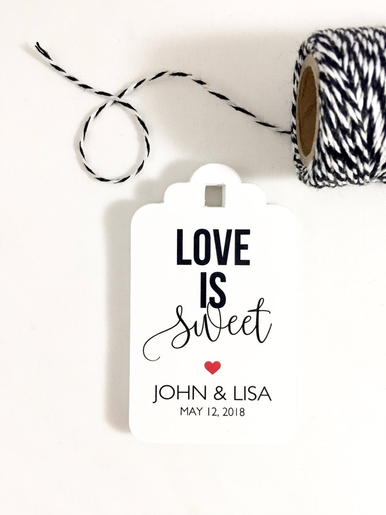 Love is Sweet Custom White Paper Hang Tags Wedding Favor Love Etsy